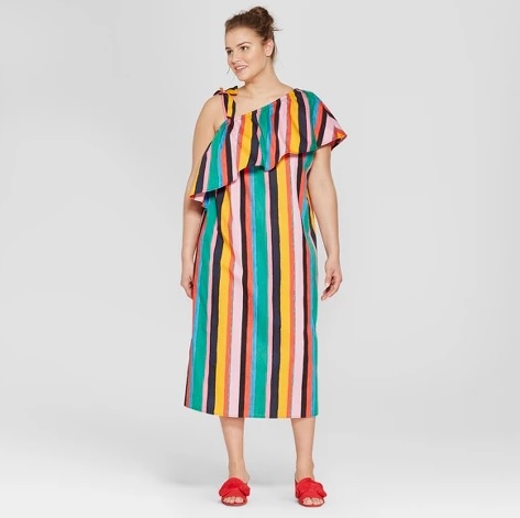 target-multi colored-striped dress-plus size-who-what-wear
